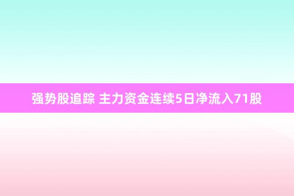 强势股追踪 主力资金连续5日净流入71股